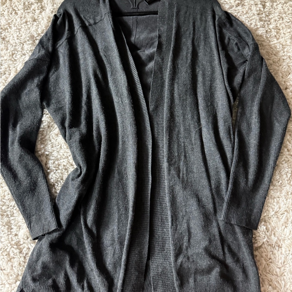 Lane Bryant Dark Gray Open Cardigan - Picture 3 of 4